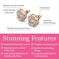 thumbnail image 3 of Cate & Chloe Pack of 3 - Ariel 18k Rose Gold Plated Women's Stud Earrings with Simulated Diamonds, 3 of 11