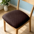 thumbnail image 2 of JHyouerji Dining Chair Seat Cover 19×14 Inch,Coffee Waterproof Slipcover with Fixed Straps,Washable Anti Stain Chair Cushion Protector for Home Restaurant Hotel, 2 of 7