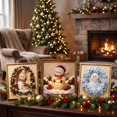 thumbnail image 4 of Christmas Snowman Wreath Diamond Art Kit, 8 x 8 x 1 Inch Full Drill Pearl Texture Painting, Sparkling Holiday Wall Decor for Living Room Bedroom, Festive Craft Gift, 4 of 5
