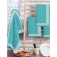 thumbnail image 2 of Turquoise Kitchen Dish Towels for Drying Dishes Set of 4, Geometric Boho Ethnic Tile Chic Monochrome Waffle Weave Microfiber Hand Tea Bathroom Towels Quick Dry & Absorbent Towel 15.7x23.6, 2 of 7