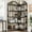 Black, variant on Kicctian L-Shaped Corner Bookshelf with Arched Metal Frame, 5-Tier Modern Industrial Bookcase, Open Wood and Metal Storage Shelves, Space-Saving Display Rack for Living Room or Bedroom, Black