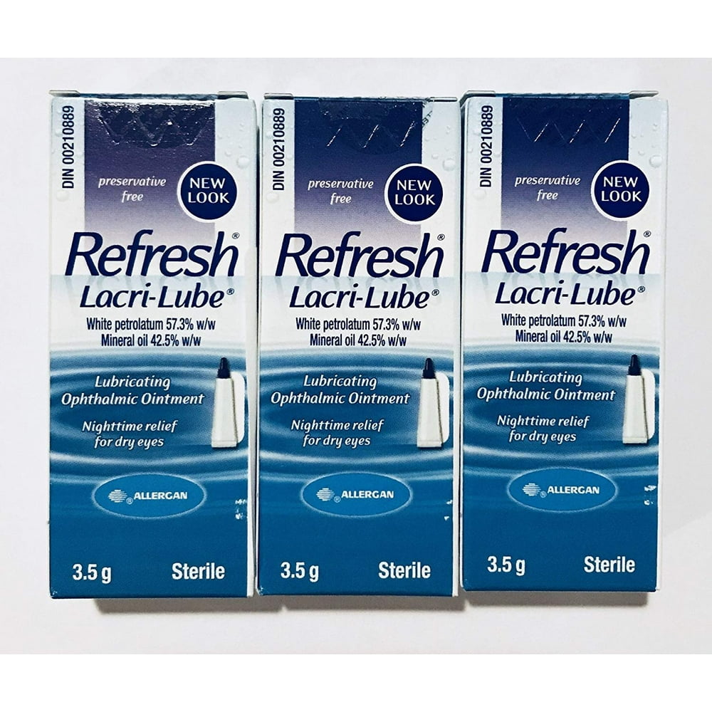 REFRESH LACRILUBE Lubricant Eye Ointment 3.50 g (Pack of 3) Walmart