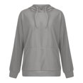 thumbnail image 3 of Diufon Womens Drawstring Hoodies Tops Solid Color Sweatshirts Long Sleeve Pullover Tops with Pockets, 3 of 3