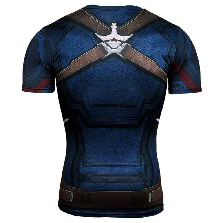 Superhero Compression T-Shirts - Men's Crew Neck - Captain America 