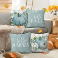 thumbnail image 2 of Teal Pumpkin Fall Pillow Covers 18x18, Blue Fall Decor Farmhouse, Buffalo Plaid Fall Decorations for Home,Decorative Throw Pillow Covers Set of 4 for Couch Home Patio Outdoor Thanksgiving Autumn Decor, 2 of 6