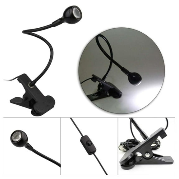 Joernso USB Rechargeable Clip-on Desktop LED Light Computer Reading Lamp with Button