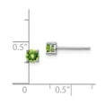 thumbnail image 2 of White Sterling Silver Earring Stud (08) August Women'S Peridot Round Green 4 mm, 2 of 2