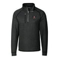 thumbnail image 2 of Men's Cutter & Buck Heather Charcoal Auburn Tigers Mainsail Sweater-Knit Half-Zip Pullover Jacket, 2 of 3