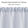 thumbnail image 2 of NICETOWN Blue Linen Valance for Kitchen, Striped Print Farmhouse Rod Pocket Light Filtering Valance Curtains for Cafe Living Room, 42"x18", 1 Panel, 2 of 8