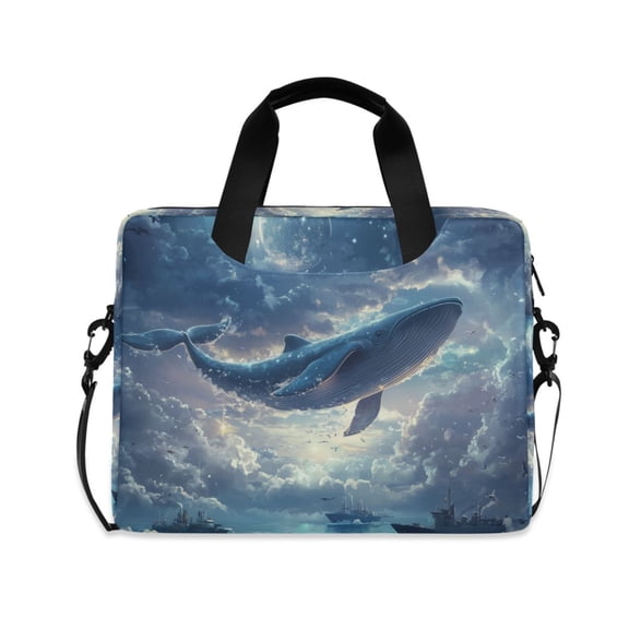 FORMRS 16" Laptop Bag Carrying Sleeve Case with Handle Travel Shoulder Briefcase, Night Floating Whale