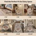 thumbnail image 6 of Washable Runner Rug 2.6X8 Ft Non Slip Cloud-Feel Softness Bohemian Rust & Navy, MOURZAORS, 6 of 8