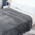 thumbnail image 2 of Unique Bargains Flannel Fleece Blanket Soft Luxury Hemmed Gray Twin, 2 of 8