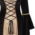 thumbnail image 5 of Medieval Fairy Corset Dress Bell Sleeve Maxi Dress Vintage Robe Gothic Gown, Halloween Costumes for Women, 5 of 6