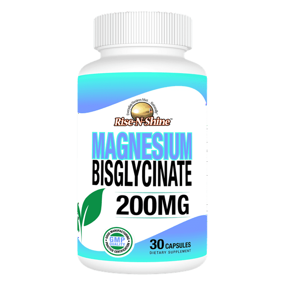 Magnesuim Bisglycinate for Sleep Support, Bone & Muscle Health VEGAN Dietary Supplement 200 mg, 30 Day Supply