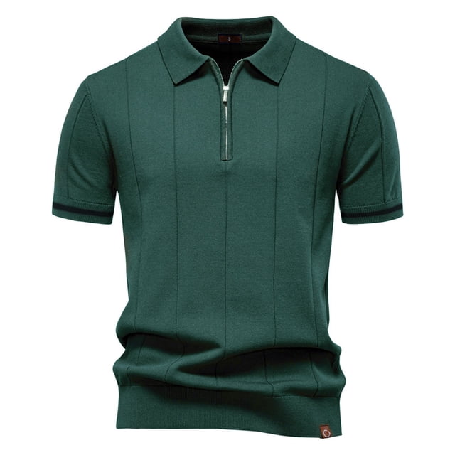 pstuiky Mangas cortas para hombre, Suéter informal de manga corta con cuello vuelto, cómodo y liso para hombre camisetas de hombre xl