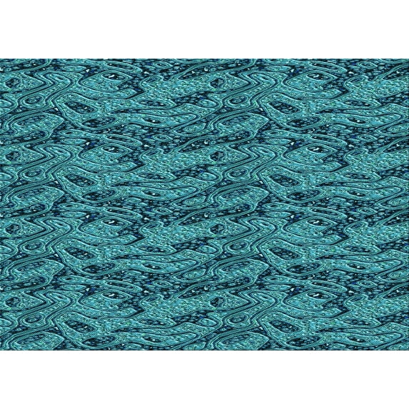 Ahgly Company Machine Washable Indoor Rectangle Transitional Dark Turquoise Green Area Rugs, 7' x 10'