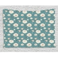 thumbnail image 1 of Aster Tapestry, Vintage Flower Pattern Botanical Herbs Branches on Polka Dots Background, Wall Hanging for Bedroom Living Room Dorm Decor, 60W X 40L Inches, Blue Off White Brown, by Ambesonne, 1 of 2