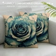 thumbnail image 3 of GOSMITH  Vintage Inkblots Rose Throw Pillow Covers Green Art Floral Square Pillowcases Cushion Cover for Room Sofa Chair Bed Home Decor Set of, 3 of 5