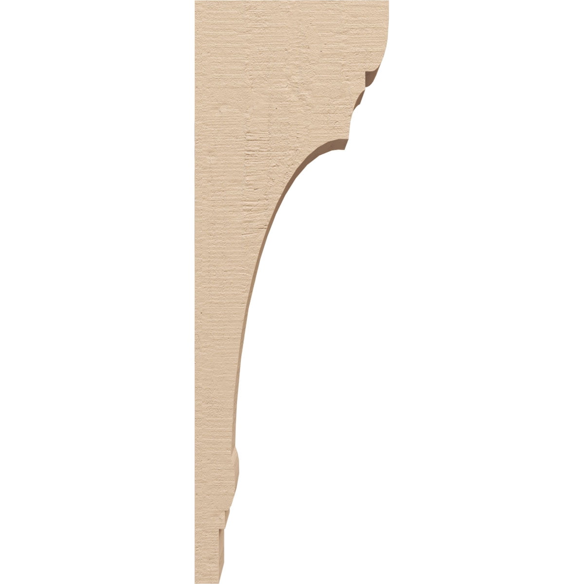 3"W x 6"D x 18"H Thin Hughes Rough Cedar Woodgrain TimberThane Corbel, Primed Tan