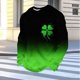 thumbnail image 5 of Ceisia Men's Loose Fit Waffle Knit Sweatshirt - St. Patrick's Day Gradient Festive Print Green L Gifts, 5 of 5