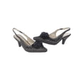 thumbnail image 3 of Women's Low Heel Closed Toe Slingback Pumps Floral Bow Comfortable Dress Shoes-Black-6, 3 of 3