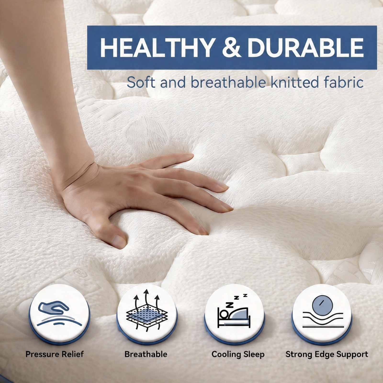 Full Size Mattress 10 inch, Hybrid Full Mattress in a Box, Upgrade Pocket Springs，Medium Firm, Pressure Relief, Breathable Comfort Euro Top