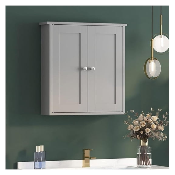 Bathroom Wall Cabinet,Medicine Cabinets for Bathroom Cabinet Wall Mounted,Medicine Cabinet Over Toilet,Surface Mount Medicine Cabinet for Laundry Room,Kitchen,Grey,22x23