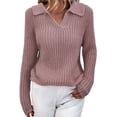thumbnail image 1 of Suéter De Punto Para Mujer, Suéter De Solapa Para Mujer, Poliéster, Color Sólido, Cómodo Para Oficina En Casa ANGGREK Otros, 1 of 5