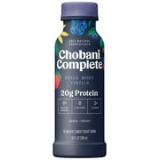 Chobani Complete Yogurt Drink, Mixed Berry Vanilla With 20g of Protein, 10 fl oz Plastic Bottle