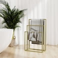 thumbnail image 1 of vidaXL Freestanding Towel Rack Gold 48x24x79 cm Iron, 1 of 5