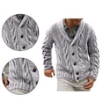 thumbnail image 2 of Minnieouse Suéter informal para hombre frío invierno otoño térmico cuello en V manga larga tejido cálido Top cárdigan accesorio trabajo diario Camisetas METRO, 2 of 6