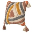 thumbnail image 4 of 16" Handwoven Cotton Throw Pillow Cover with Tufted designs and Side Tassels, 4 of 10