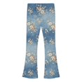 thumbnail image 4 of MuXiKeJi Clothes Wide Leg Jeans for Cute Print Elastic Waist Wide Leg Flared Denim Pants Regular Fit Long Casual Bottoms Girls Jeans Pants, 4 of 8
