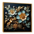 thumbnail image 2 of Designart "Gilded Foliage Of Golden Flowers" Plants Floater Framed Canvas Wall Art, 2 of 5