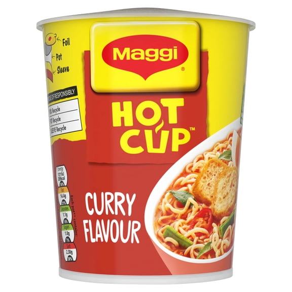 Maggi Hot Cup Noodles - Curry Flavour 59.2g, Imported from Britain