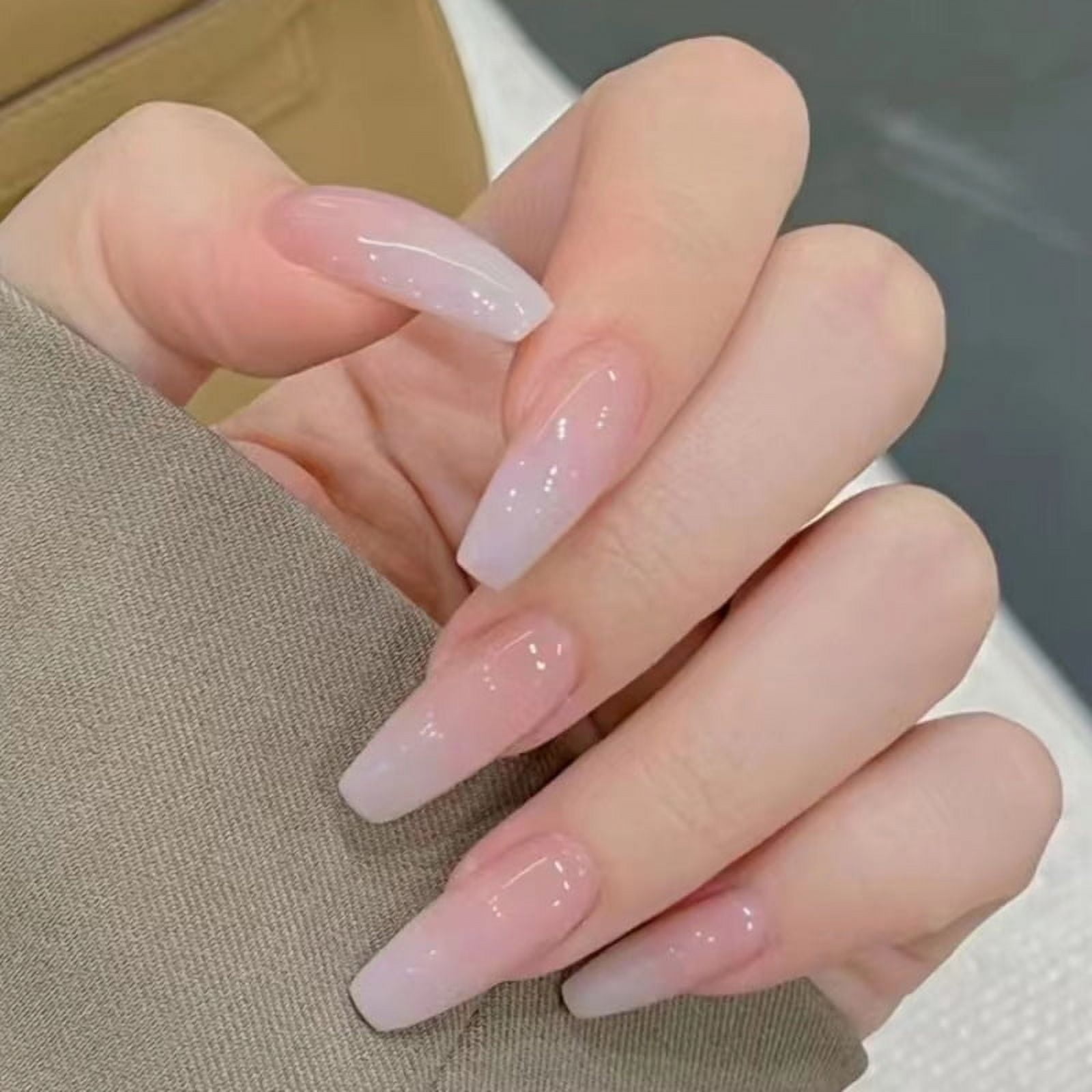 Nail Art Fake Nails Japanese Ballerina Press on Nails Set  Diamond Streamer Flash Fly Butterfly Seamless Removable False Nail