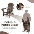 thumbnail image 3 of FONIRRA Patio Folding Outdoor Safavieh Adirondack Chair with Adjustable Back, Retractable Footrest, Coffee, 3 of 7