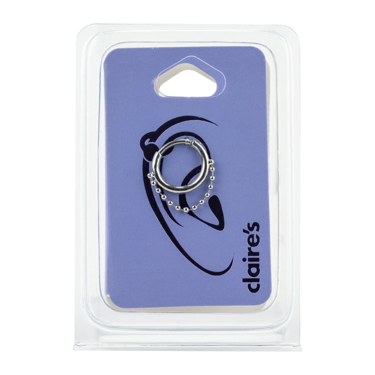 Claire s Women s Silver Cartilage Hoop Earring Stainless Steel 1 Pack 93600 Adult Unisex Other Stone