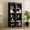 Black, variant on 72"h Pantry Pair, 2 , Adjustable Shelves, , Black Finish 2 Bookcase , Cabinet With Vintage Style