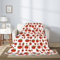 thumbnail image 2 of Sikiie Hand Drawn Tomatoes Cozy Flannel Fleece Throw Blanket: Lightweight & Thick for All Seasons - Perfect for Women, Men, & Kids"60"x50", 2 of 6