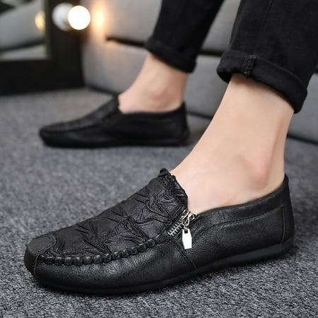 

Men‘s Solid Zipper Flat Shoes