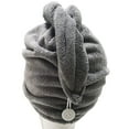 thumbnail image 3 of turban pour Cheveux - Serviette en microfibre - 31 x 71 cm (Gris Foncé) 2 Pcs, 3 of 5