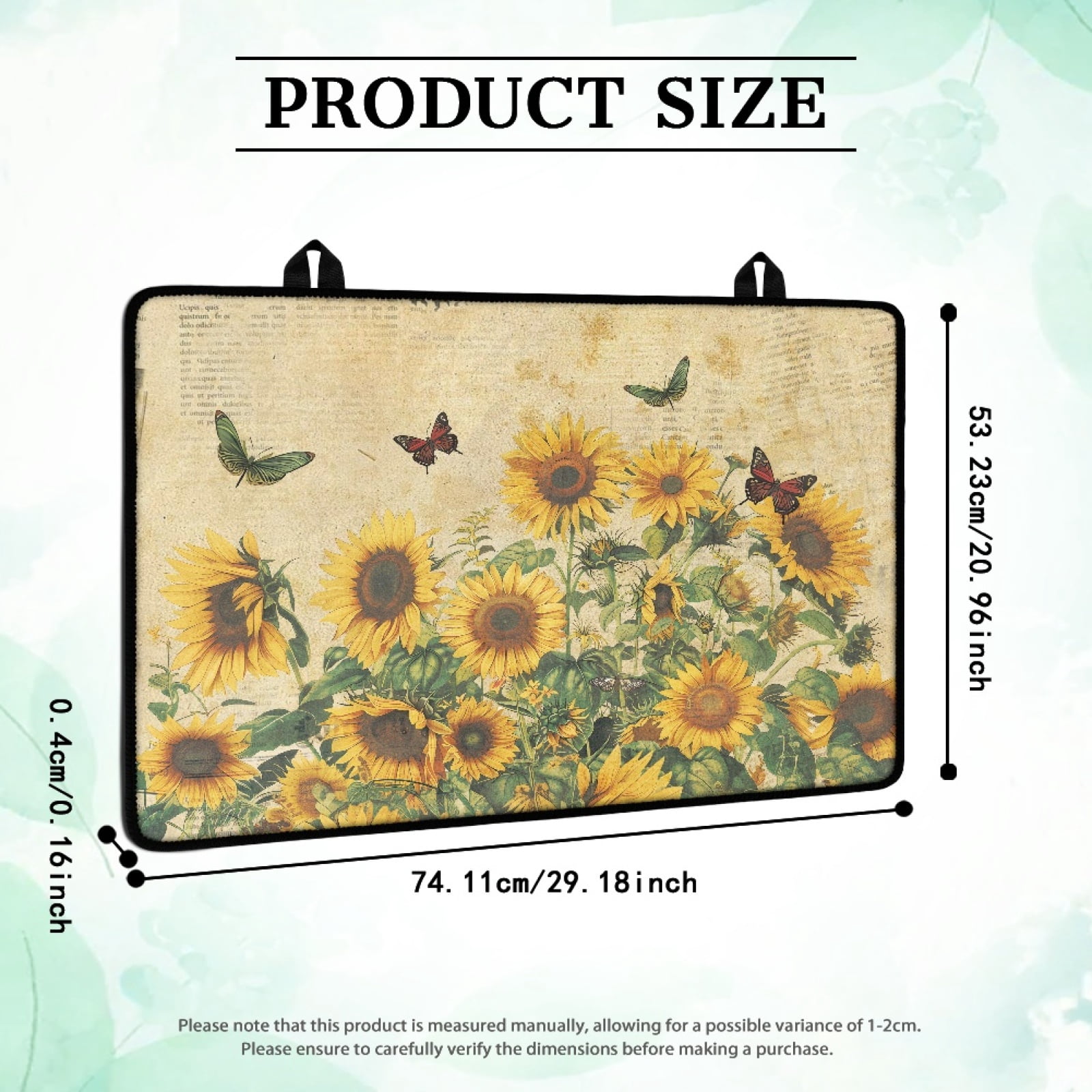 SEANATIVE Cooktop Cover Gas Stove Top Cover Induction Stove Protector Anti-Slip Heat-Resistant Pad Electric Glass Stoves Covers 29.18 x 20.96 Inches, Sunflower Butterfly Retro Vintage Style