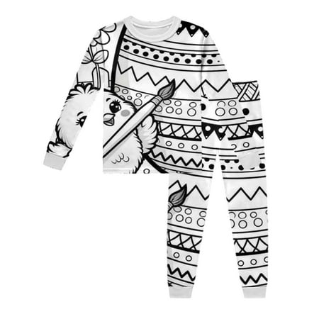 RMGVDSD Hoodie Set for Girls Sweatsuits Kid Easter DIY Hand Painted Homewear Set Colouring Pajama Sets For And Girl Can Play With And Wear Sweet Cute Stylish Clothes