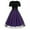 Purple, variant on JNGSA Vintage Tea Dress 1950's Casual Garden Retro Flowy Party Cocktail Dress for Women Short Sleeve Polka Dot Vintage Dress Red