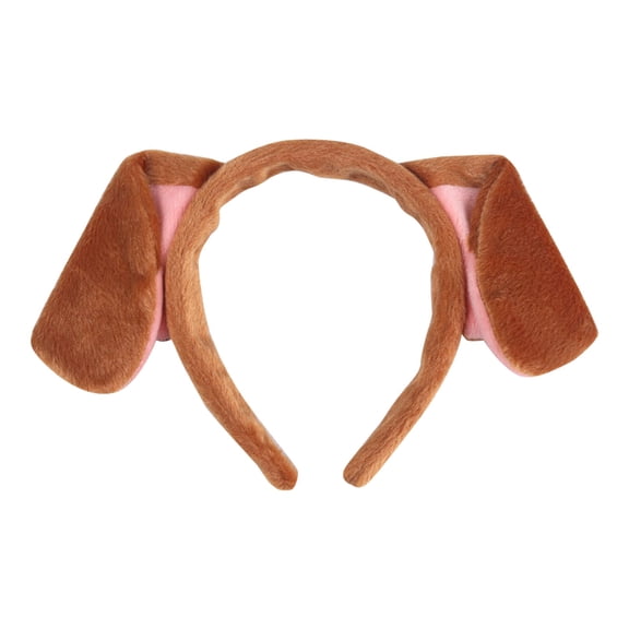 Hair Brown Dog Ears Headband for Girls Women Cute Bow Hair Accessory Furry Bunny Ear Headwear for Party,24 cmx15 cm,Brown