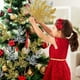 thumbnail image 4 of Artificial Pine Leaves Branches Christmas Gold Silver Fake Plants Glitter Garland Xmas Tree Ornament Home Room Decoration Plant, 4 of 5