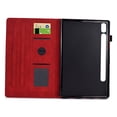 thumbnail image 5 of Embossed Folio Flip Smart Case for Samsung Galaxy Tab S9 11.0" 2023, Premium PU Leather Kickstand Card Slots Magnetic Auto Sleep / Wake with Pen Slot Case for Tab S9 FE 10.9" 2023, Red, 5 of 5