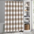 thumbnail image 3 of Light Brown Buffalo Check Plaid Fabric Shower Curtain Farmhouse Style Washable Shower Curtains for Bathroom, Waterproof Bath Curtain with Hooks Home Decor 72x72in, 3 of 8