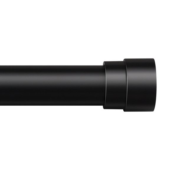 Turquoize Adjustable Curtain Rod, 0.75 Inch Diameter Heavy Duty Telescoping Single Window Rod, Modern Decorative Sturdy Drapery Pole for 48"-84" Windows, Black